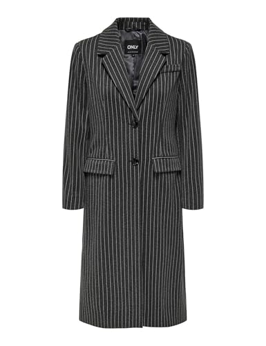 ONLY Damen ONLVERONICA Pinstripe Coat Life OTW Mantel, Grau, XS ONLY Damen ONLVERONICA Pinstripe Coat Life OTW Mantel, Grau, XS von ONLY