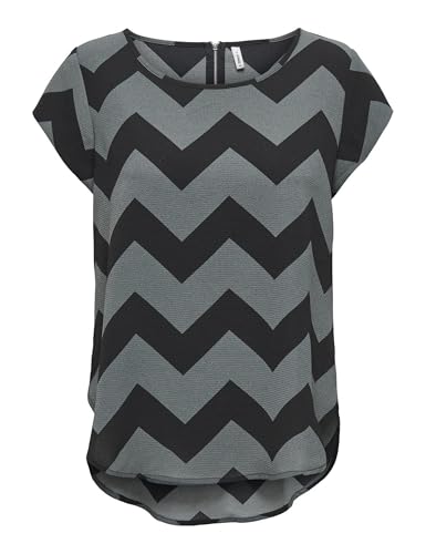 ONLY Damen Onlvic S/S AOP Top Noos Ptm, Balsam Green, 36 von ONLY