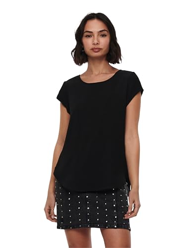 ONLY Damen Onlvic S/S AOP Top Noos WVN, Black, 32 von ONLY