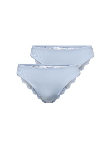 ONLY Damen Onlwillow Lace Brazilian 2-pack Panties, Airy Blue, L EU von ONLY