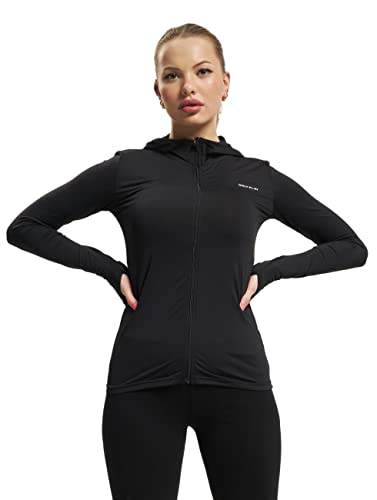 ONLY Damen Onpmila Ls Zip Hood Train Top Noos Activewear Shirt, Schwarz, M EU von ONLY