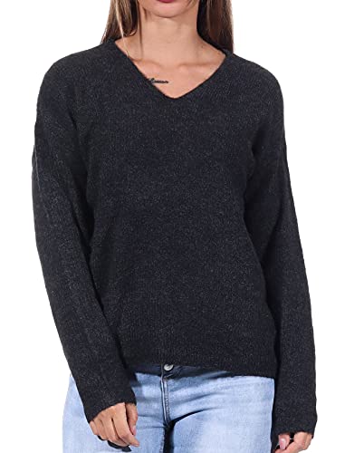 ONLY Damen Pullover 15204588 Dark Grey Melange XL von ONLY