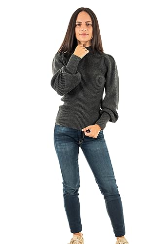 ONLY Basic Strickpullover Puffärmel & hoher Kragen Uni Sweater Langarm Rundhals Stehkragen Shirt ONLKATIA von ONLY