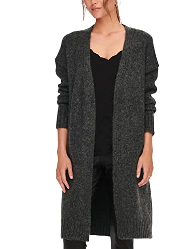 ONLY Women's ONLAIRY Life L/S Open Cardigan CC KNT Strickjacke, Dark Grey Melange, M von ONLY