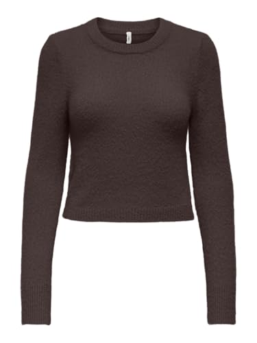 ONLY Damen Pullover ONLPETRA LS SHORT O-NECK CC KNT (DE/NL/SE/PL, Alphanumerisch, L, Regular, Regular, seal brown) von ONLY