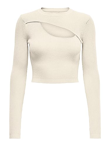 ONLY Damen Pullover Onlliza L/S Peek-a-Boo Pullover Nca KNT, Egret, L ONLY Damen Pullover Onlliza L/S Peek-a-Boo Pullover Nca KNT, Egret, L von ONLY