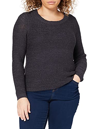 ONLY Damen Basic Strickpullover | Einfarbiger Knitted Stretch Sweater | Langarm Rundhals Shirt ONLGEENA, Farben:Navy, Größe:S von ONLY