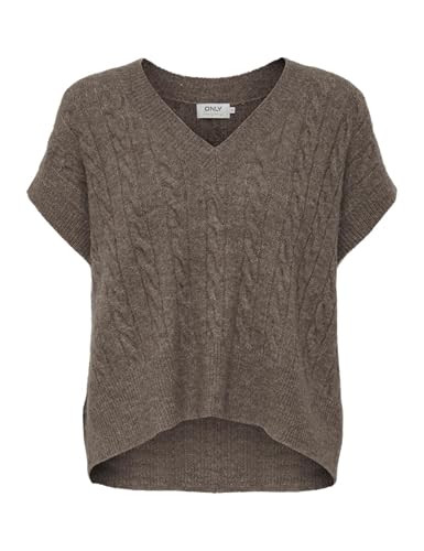 ONLY Damen Pullunder Strickpullunder ONLMELODY XS S M L XL Beige Braun V-Neck, Größe:M, Farbe:Caribou Melange 15249328 ONLY Damen Pullunder Strickpullunder ONLMELODY XS S M L XL Beige Braun V-Neck, Größe:M, Farbe:Caribou Melange 15249328 von ONLY