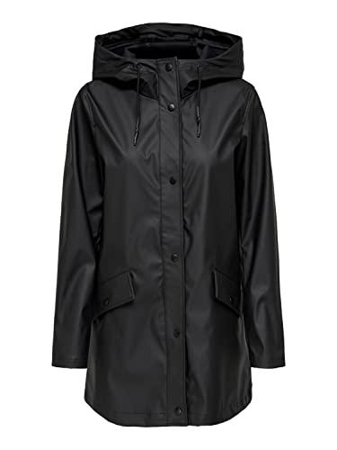 ONLY Damen Regenjacke ONLElisa Regen-Mantel mit Kapuze 15261734 Black XS ONLY Damen Regenjacke ONLElisa Regen-Mantel mit Kapuze 15261734 Black XS von ONLY