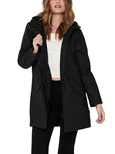 ONLY Damen Regenjacke ONLSally 15206116 Black/Black Teddy L von ONLY