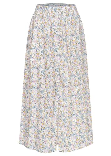 ONLY Damen Rock Viskose Longform Skirt mit Deko Knofleiste AOP Blumen Print Coronet blau mc von ONLY