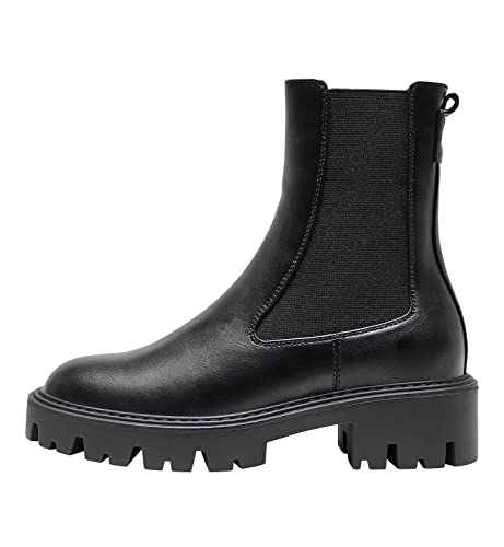 ONLY Damen Schuhe Chelsea-Boots ONLBetty Kurzstiefel dicke Sohle 15272047 black 36 von ONLY