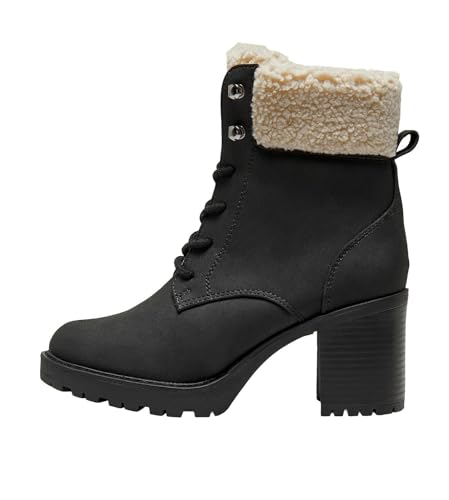 ONLY Damen Schuhe Stiefeletten ONLBarbara Warm Boot in Wildleder-Optik 15304722 Black 36 von ONLY