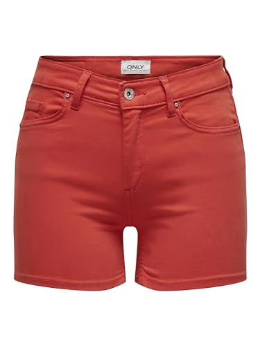 ONLY Damen Shorts ONLBLUSH MID SK COL Shorts PNT (DE/NL/SE/PL, Alphanumerisch, L, Regular, Regular, red alert) von ONLY