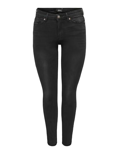 ONLY Damen Onlwauw Mid Sk Bj1097 Noos Jeans, Washed Black, S / 32L EU von ONLY