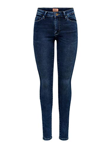 ONLY Damen CARMEN LIFE Jeans, Dark Blue Denim, L32/W25 von ONLY