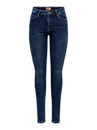 ONLY Damen Carmen Life Jeans, Dark Blue Denim, 27W 32L EU von ONLY