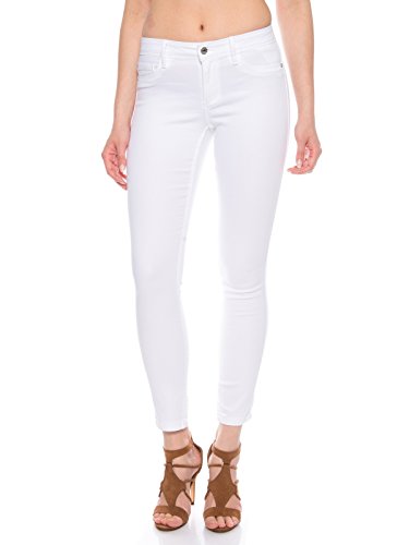 ONLY Damen Skinny Jeans Hose mit Stretch in weiß Regulare Leibhöhe (S / 34L, Weiß) von ONLY