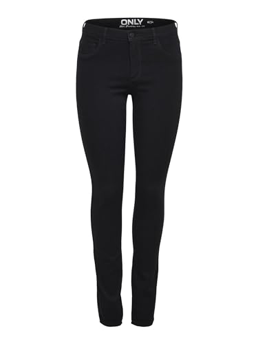 ONLY Damen Skinny Jeans onlRAIN REG CRY6060 NOOS, Schwarz (Black Denim), 40/L34 (Herstellergröße: L) von ONLY