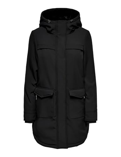 ONLY Damen Softshelljacke OnlMaastricht Kurz-Mantel mit Kapuze 15192522 black S von ONLY