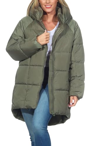ONLY Damen Steppjacke mit Kapuze ONLAsta Oversized Puffer 15293818 Kalamata XS von ONLY