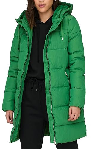 ONLY Damen Steppmantel ONLDolly Winterparka mit Kapuze 15205369 Green Bee XL von ONLY