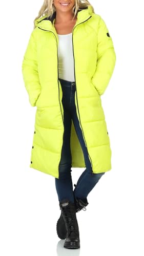 ONLY Damen Steppmantel ONLNewAmanda Long Puffer Parka mit Kapuze 15304786 Limeade L von ONLY