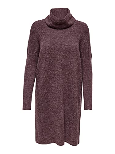 ONLY Damen Strick-Kleid OnlJana Langer Pullover Roll-Kragen Sweater, Farbe:Altrosa, Größe:M von ONLY