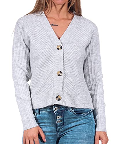 ONLY Damen Onlcarol L/S KNT Noos Cardigan, Light Grey Melange, XS EU von ONLY