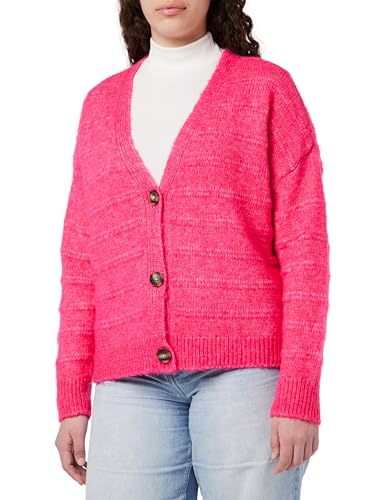 ONLY Damen Strickjacke ONLCelina Life kurzer Cardigan mit Knopfleiste 15229749 Fuchsia Purple Melange M von ONLY