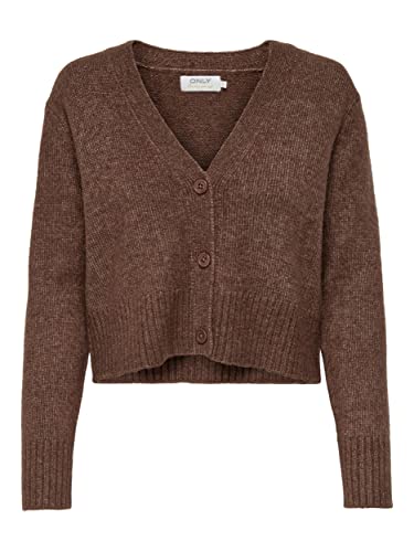ONLY Damen Strickjacke ONLMACADAMIA LS Button Cardigan BF KNT (as3, Alpha, l, Regular, Regular, hot Fudge, L) von ONLY