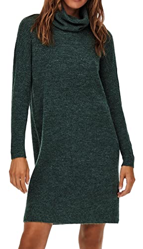 ONLY Damen Strickkleid Loose Fit Longsleeve Knit Kleid mit Langen Ärmeln ONLJANA Rollkragen Dress Pullover, Farben:Grün,Größe Damen:XS von ONLY