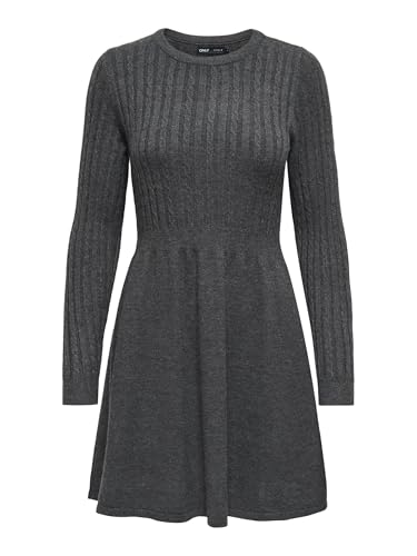 ONLY Damen Kleid 15340675 Dark Grey Melange L von ONLY