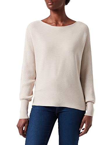 ONLY Damen Kurzer Strickpullover | Knitted Basic Stretch Sweater | Langarm Shirt U-Boot ONLADALINE, Farben:Beige, Größe:S von ONLY