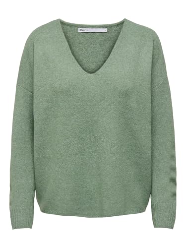 ONLY Damen Onlrica Life L/S V-Neck KNT Noos Pullover, Hedge Green/Detail:Melange,M von ONLY