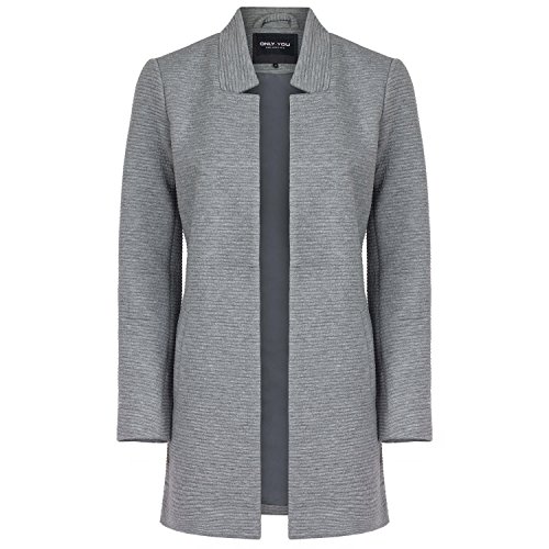 ONLY Damen Sweat-Cardigan Long Blazer, Farbe:hellgrau;Größe:S von ONLY