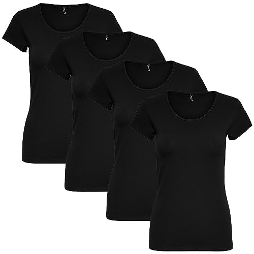 ONLY Damen T-Shirt New Top Basic Kurzarm 15255444 (DE/NL/SE/PL, Alphanumerisch, XL, Regular, Regular, 4) von ONLY