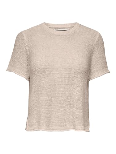 ONLY Damen Onlsunny S/S Nca KNT Pullover 15254282,Pumice Stone,L von ONLY