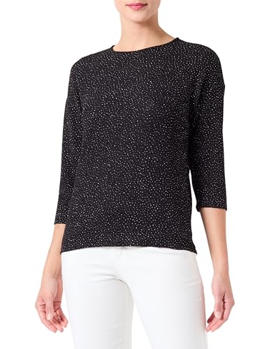 ONLY Damen T-Shirt Onlqueen 3/4 Glitter Top JRS, Black/Pattern:Structure Dot, XS von ONLY