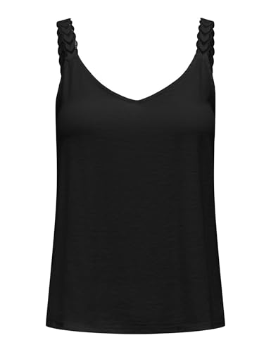 ONLY Damen Top ONLTILDE S/L LACE Mix TOP JRS (DE/NL/SE/PL, Alphanumerisch, M, Regular, Regular, Black) von ONLY