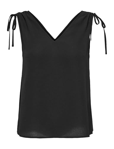 ONLY Damen Top Onlnova Life VIS S/L Ruching TOP SOLID (DE/NL/SE/PL, Alphanumerisch, L, Regular, Regular, Black) von ONLY
