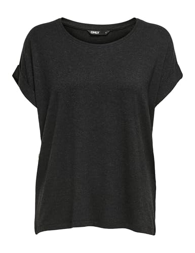 ONLY Damen Onlmoster S/S O-Neck Top Noos JRS, Dark Grey Melange, XL von ONLY