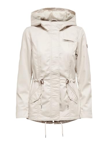 ONLY Damen Übergangsjacke ONLLorca Canvas Parka 15319876 leichte Jacke mit Kapuze Moonbeam S von ONLY