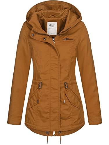 ONLY Damen Übergangsjacke ONLLorca Canvas Parka mit Kapuze 15216452 Brown Sugar XS von ONLY