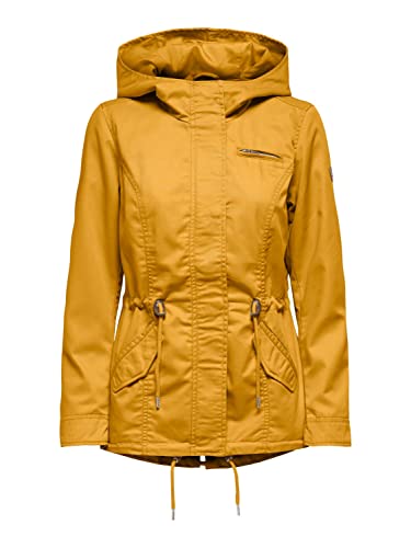 ONLY Damen Übergangsjacke ONLLorca Canvas Parka mit Kapuze 15216452 Yolk Yellow XS von ONLY