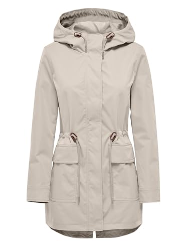 ONLY Damen Übergangsjacke ONLLouise Parka leichte Jacke mit Kapuze 15312869 Moonbeam XS von ONLY