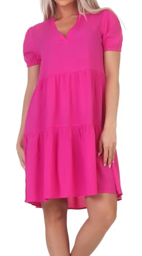 ONLY Damen Viskose Kleid Onlnova Life Thea einfarbig 15222214 Raspberry Rose M von ONLY