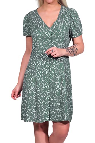 ONLY Damen Viskose Mini Kurzarm-Kleid Onlnova Life S/S Lucy mit Knopfleiste und Alloverprint 15249783 Balsam Green: Mono Blossom S ONLY Damen Viskose Mini Kurzarm-Kleid Onlnova Life S/S Lucy mit Knopfleiste und Alloverprint 15249783 Balsam Green: Mono Blossom S von ONLY