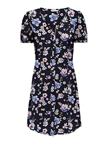 ONLY Kleid Onlnova Life S/S Lucy Dress AOP PTM (as3, Alpha, s, Regular, Regular, Sky Captain) von ONLY