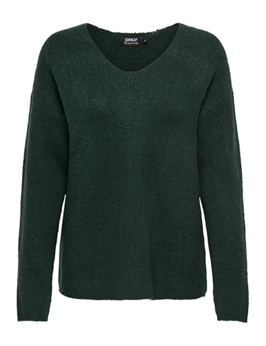ONLY Damen ONLCAMILLA V-Neck L/S Strickpullover KNT 15204588, Scarab/Detail:melange ,L von ONLY